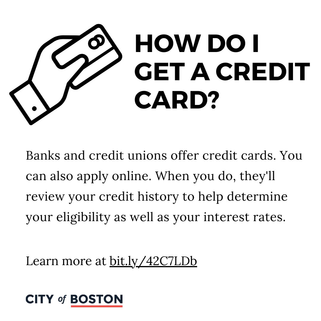 ConsumerBoston's tweet image. Build your credit by getting a credit card! #Credit #Consumer #FinancialLiteracy