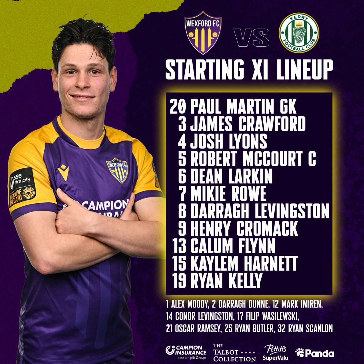 Our Line Up For Tonight's Game Is In 👇

Henry Cromack comes in for his full LOI debut 👏 

📺 LOITV.IE 
⚽️ 7.45pm