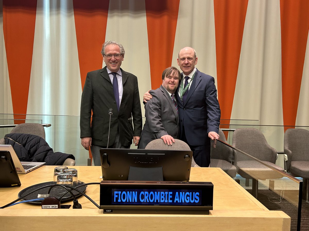 Ireland at UN (@irishmissionun) on Twitter photo It was our pleasure to welcome Fionn Crombie Angus & Jonathan Angus to the Irish Mission today.
We thank <a href="/fionnathan/">fionnathan</a> for sharing their story of advocacy for inclusive education & work, and we congratulate Fionn on moderating the 🇺🇳 #ECOSOC World Down Syndrome Day conference. 👏 It was our pleasure to welcome Fionn Crombie Angus & Jonathan Angus to the Irish Mission today.
We thank <a href="/fionnathan/">fionnathan</a> for sharing their story of advocacy for inclusive education & work, and we congratulate Fionn on moderating the 🇺🇳 #ECOSOC World Down Syndrome Day conference. 👏