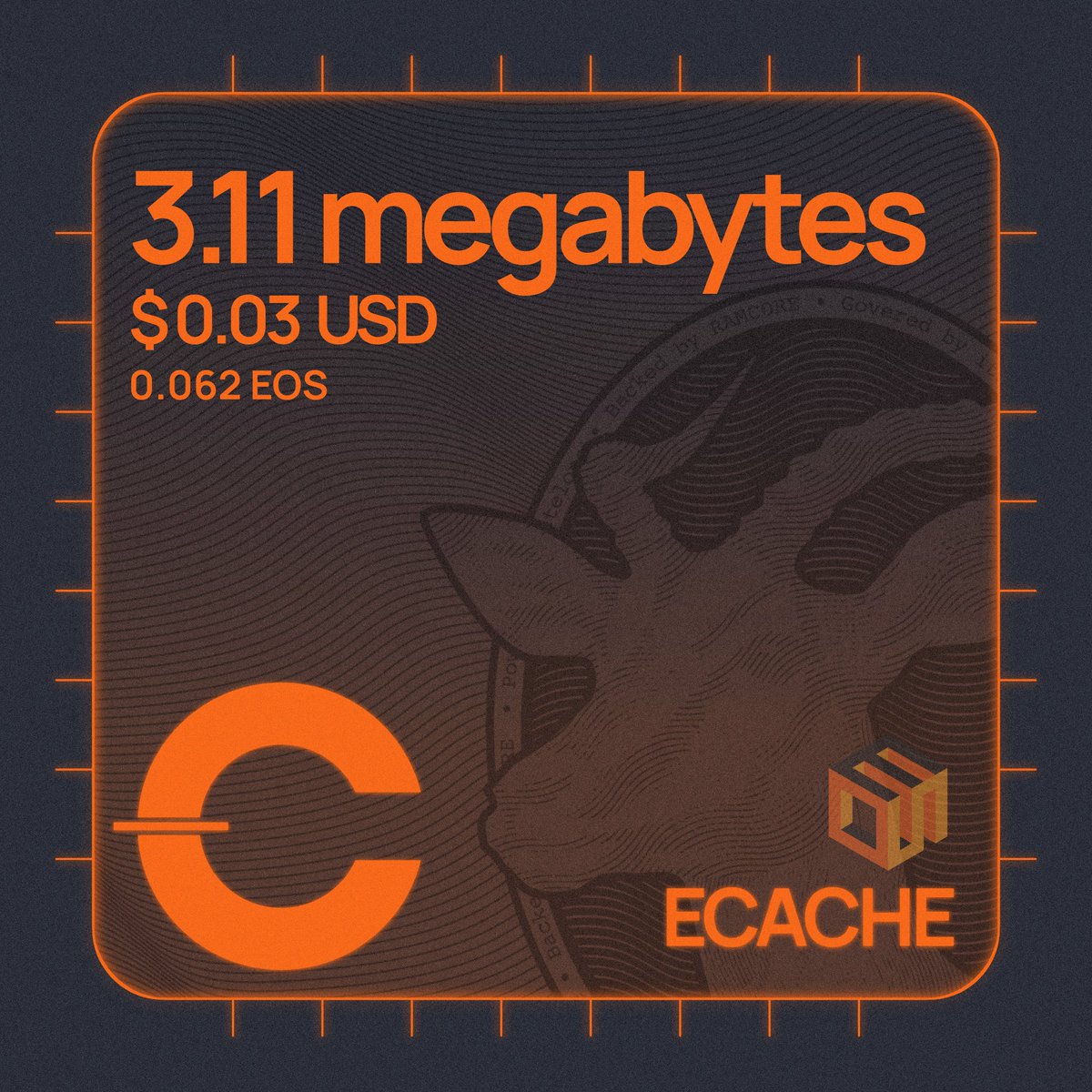 antelopecache's tweet photo. ⛏️ eoscache weekly mining report – 03/21/2025
🔒 3259594 CACHED $RAM bytes ❤️
💰 $0.03 $ECACHE/ $USD
💰 0.062 $ECACHE/ $EOS
#EOS #RAM #POW #POS #CACHE #eoscache #eosfam $RAMS $BRAM
We’re growing 💪🏽 https://t.co/1amOE8R0Yi