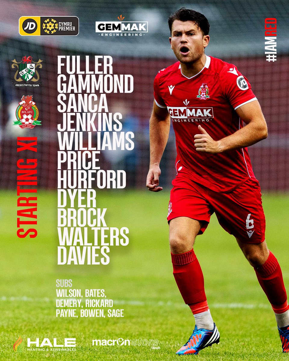 bflafc's tweet photo. Here's how the Reds line up this evening @AberystwythTown 

#JDCymruPremier #IAmRed https://t.co/5twJreY1Ud