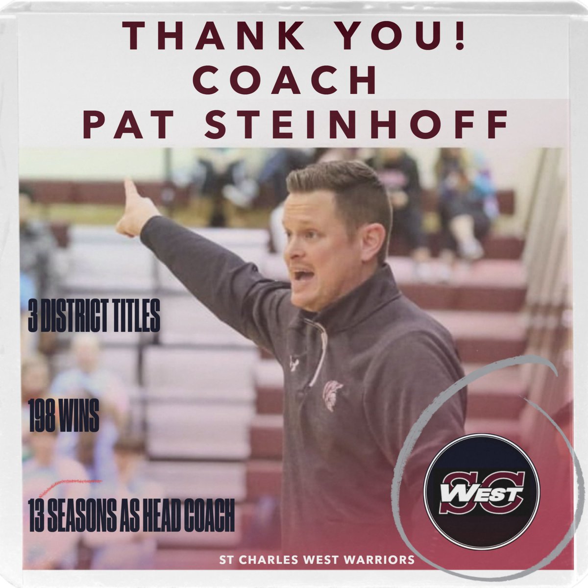 scwactivities's tweet image. Congrats to Coach Steinhoff on his promotion to Director of SOAR Alternative School. After 13 seasons providing leadership to our boys basketball students, parents, &amp;amp; community, he moves on to a new chapter.  We're grateful for his leadership. Once a Warrior, Always a Warrior.