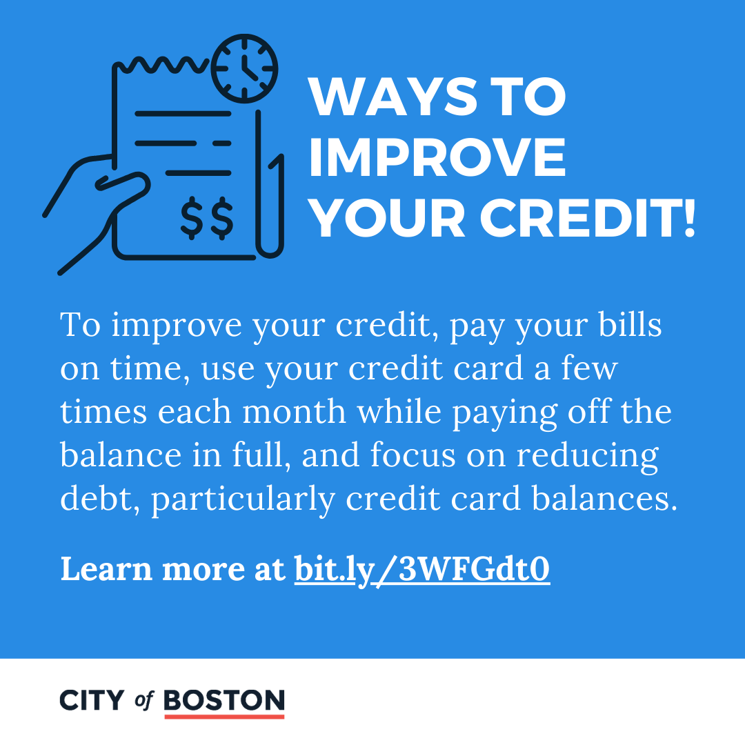 ConsumerBoston's tweet image. By using your credit card and paying the bills on time will help improve your credit.

#Credit #FinancialLiteracy #Consumer