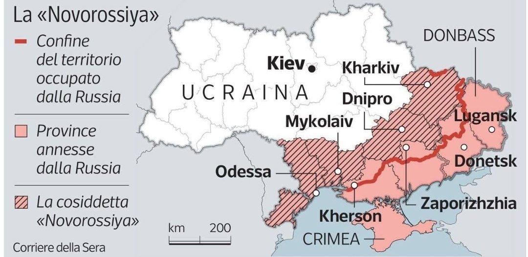 ⚡️Wenn die Ukraine das Friedensabkommen ablehnt, wird Russland noch weiter gehen und ganz #Novorossia ("Neurussland"), einschließlich Odessa, Nikolaew, Dnepropetrowsk und Charkow, einfordern. — berichtet die italienische Zeitung Corriere Della Sera