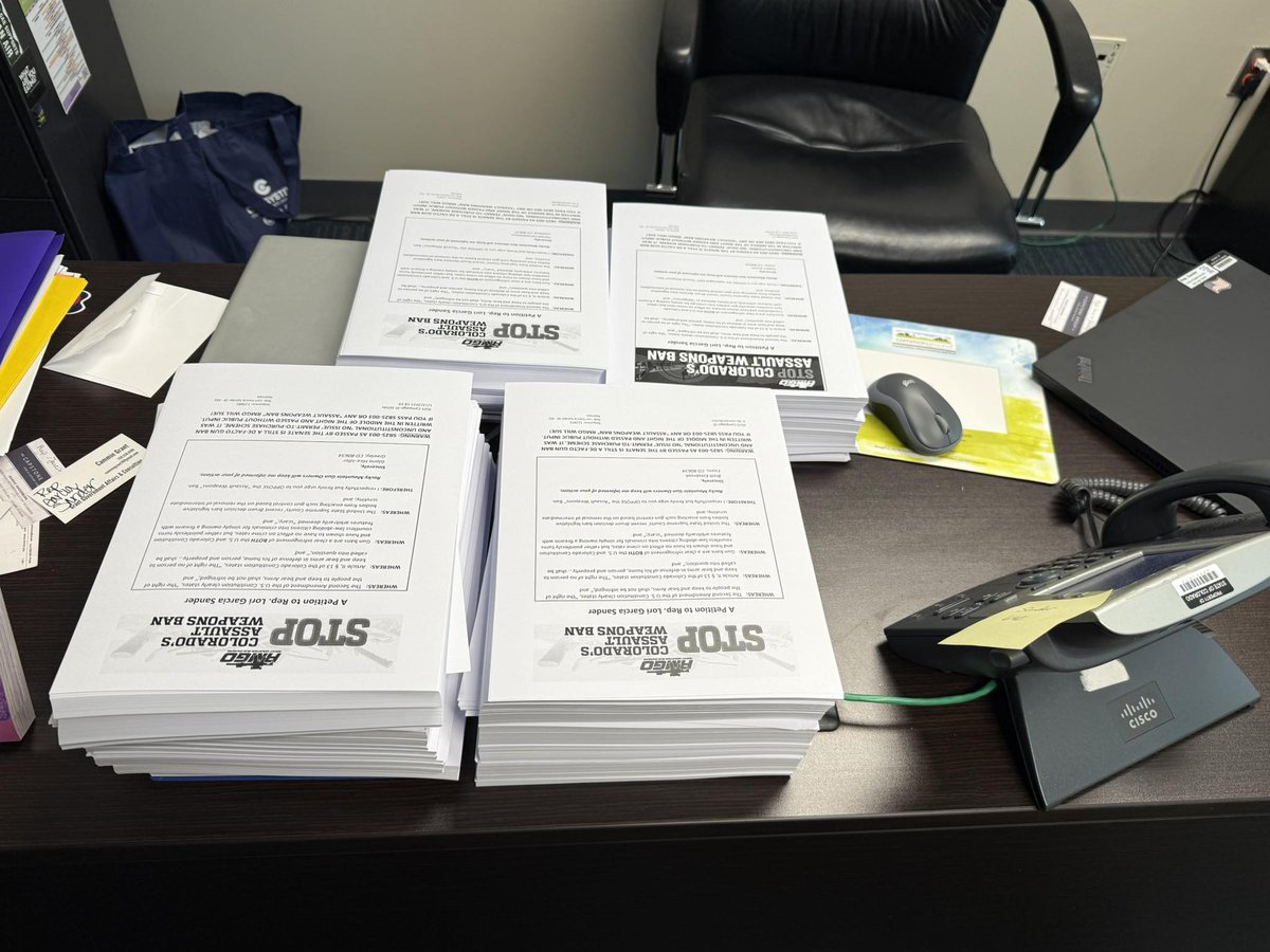 Yesterday, my office received a box of petitions from thousands of constituents-on top of thousands of emails and calls from across Colorado-opposing SB-003. Today, I'll stand against this unconstitutional gun grab on the House floor.