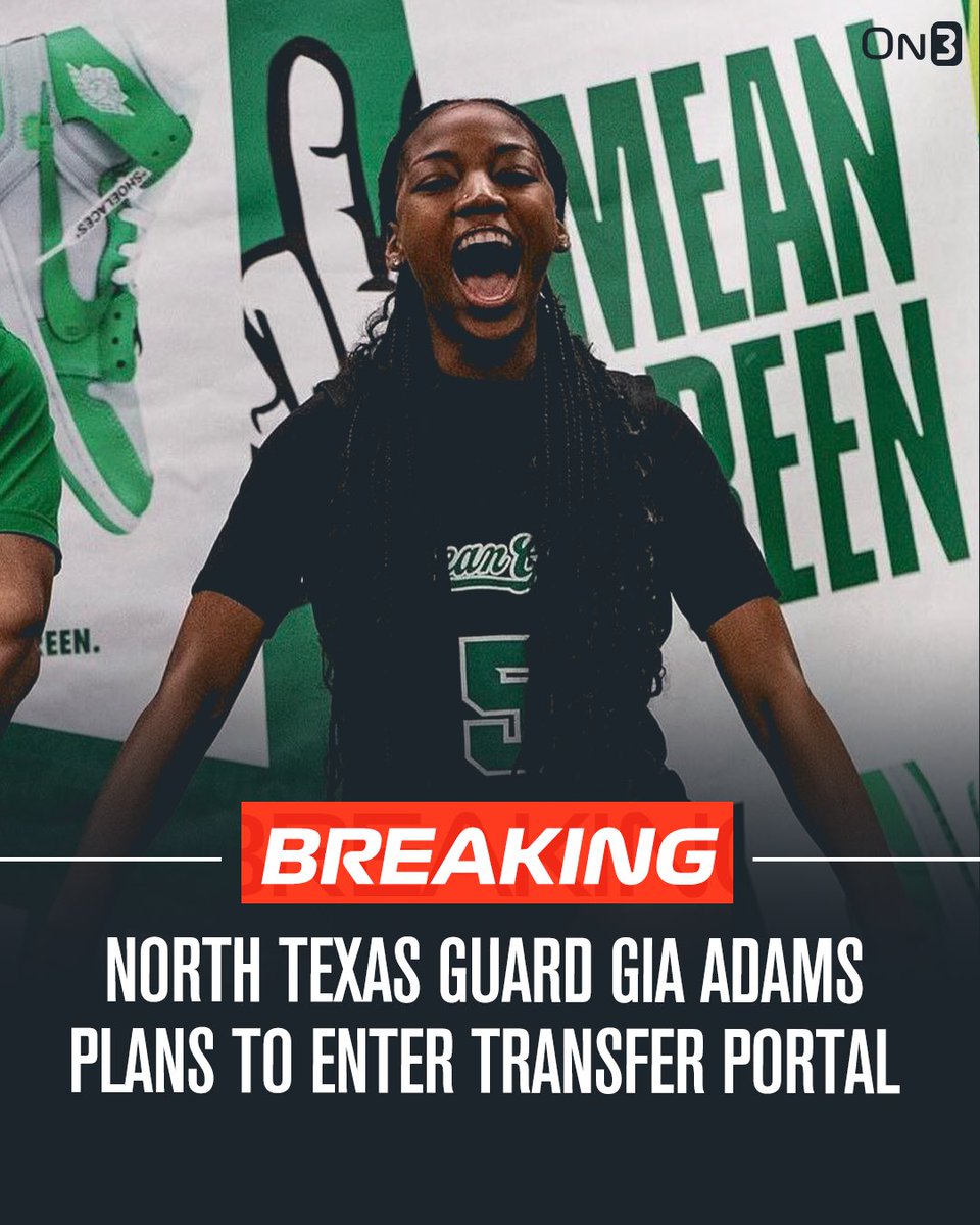 North Texas’ Gia Adams intends to enter the transfer portal, she told <a href="/On3sports/">On3</a>. 

The 5-7 guard averaged 14.5 ppg, 3.3 apg and 1.5 spg in 2023-24 with UT Arlington and didn’t play this season due to personal reasons. 

TRACKER: on3.com/her/news/on3-2…