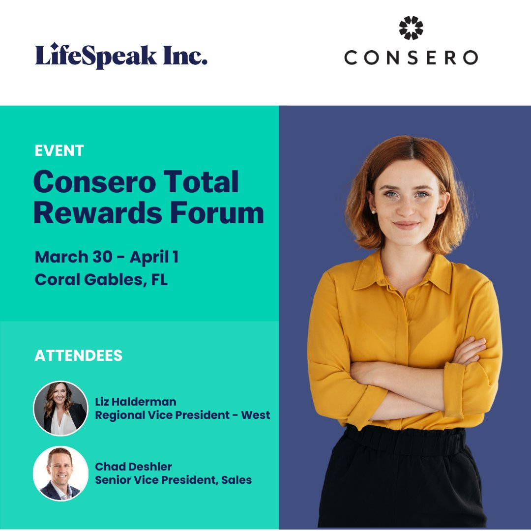 We’re off to Miami! ☀️🌴

#LifeSpeakInc is proud to sponsor the Consero Total Rewards Forum, March 30 – April 1 at The Biltmore Hotel.

Chad Deshler &amp; Liz Halderman will be on-site—let’s connect!

📍 More details: bit.ly/4kNAY4X

#EmployeeWellbeing #TotalRewards #HR