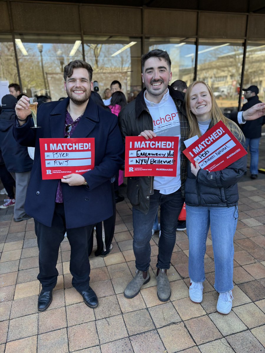 Today is #MatchDay!! 🩺🥼 Congrats to the future doctors of <a href="/Rutgers_NJMS/">Rutgers New Jersey Medical School</a> 🎉We’re celebrating our alumni and all students who’ve been matched!!

❤️ Today, students learned where they’ll be heading for their medical residencies after years of hard work and dedication! 

#RUPride