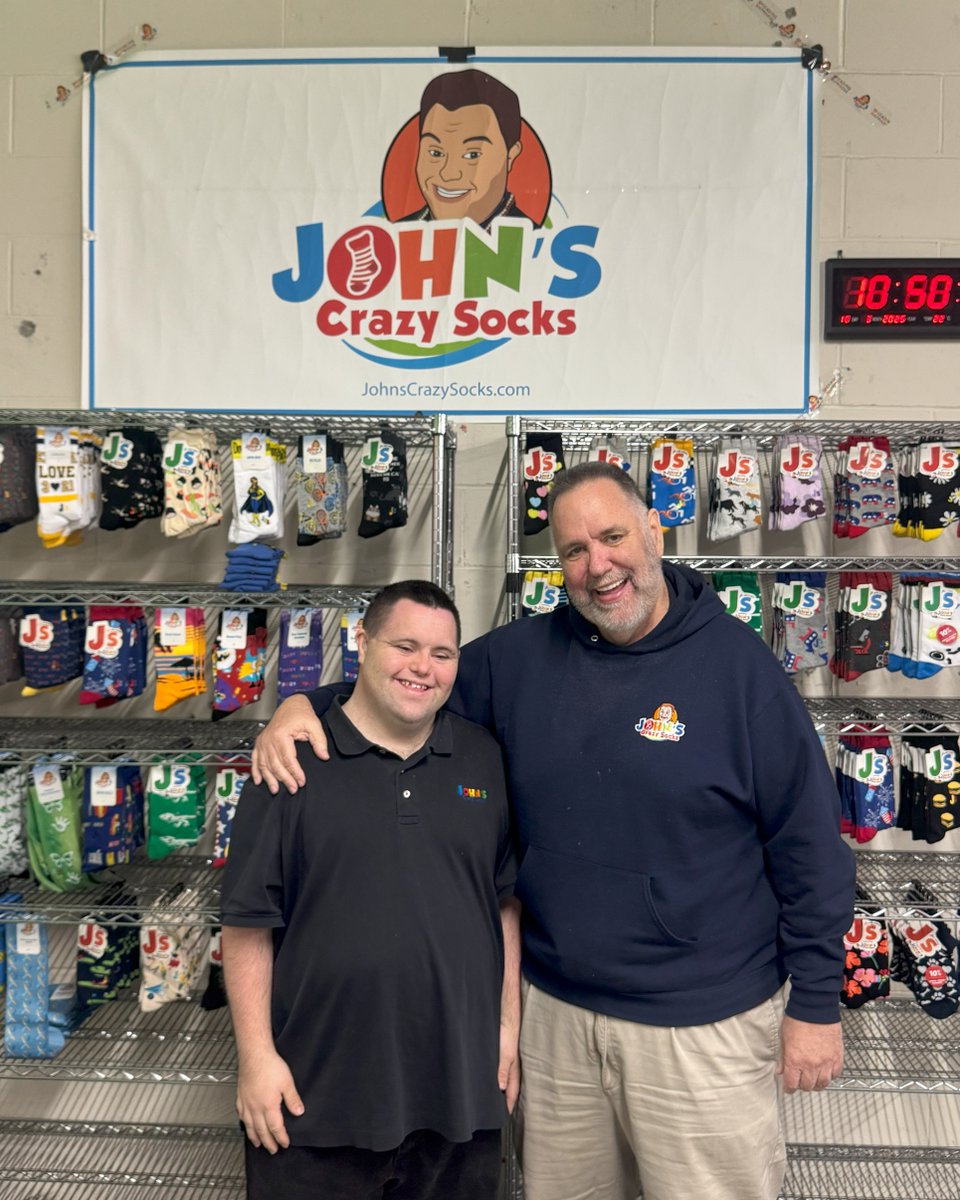 The warehouse store at John's Crazy Socks is now open. Customers can meet John and socks they love. And this creates jobs for people with differing abilities.
#socks #spreadinghappiness #inclusionmatters #farmingdale