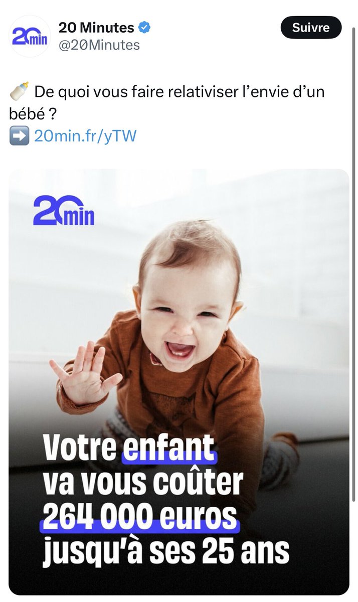 En boucle sur le nokidisme <a href="/le_Parisien/">Le Parisien</a> <a href="/20Minutes/">20 Minutes</a>, avec vos impôts [13,5 millions d’argent public pour Le Parisien en top 1 des médias subventionnés, 577k pour 20 minutes]. 

Dénigrement systématique. On est loin du réarmement démographique promis par E. Macron. <a href="/azilizlecorre/">Aziliz Le Corre-Durget</a>