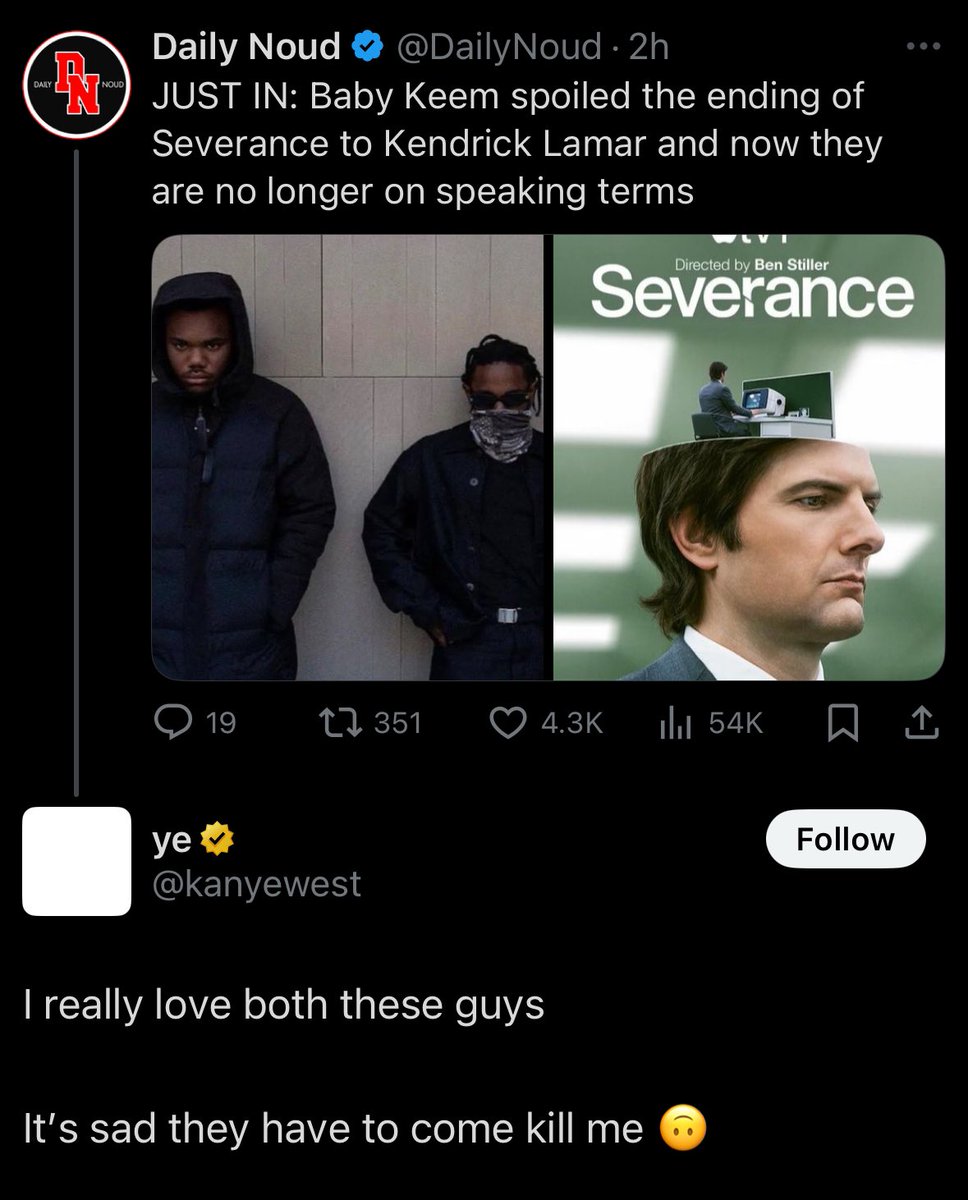 DailyNoud's tweet photo. Ye, fka Kanye West, has been nouded once again https://t.co/vQYDq5o3it