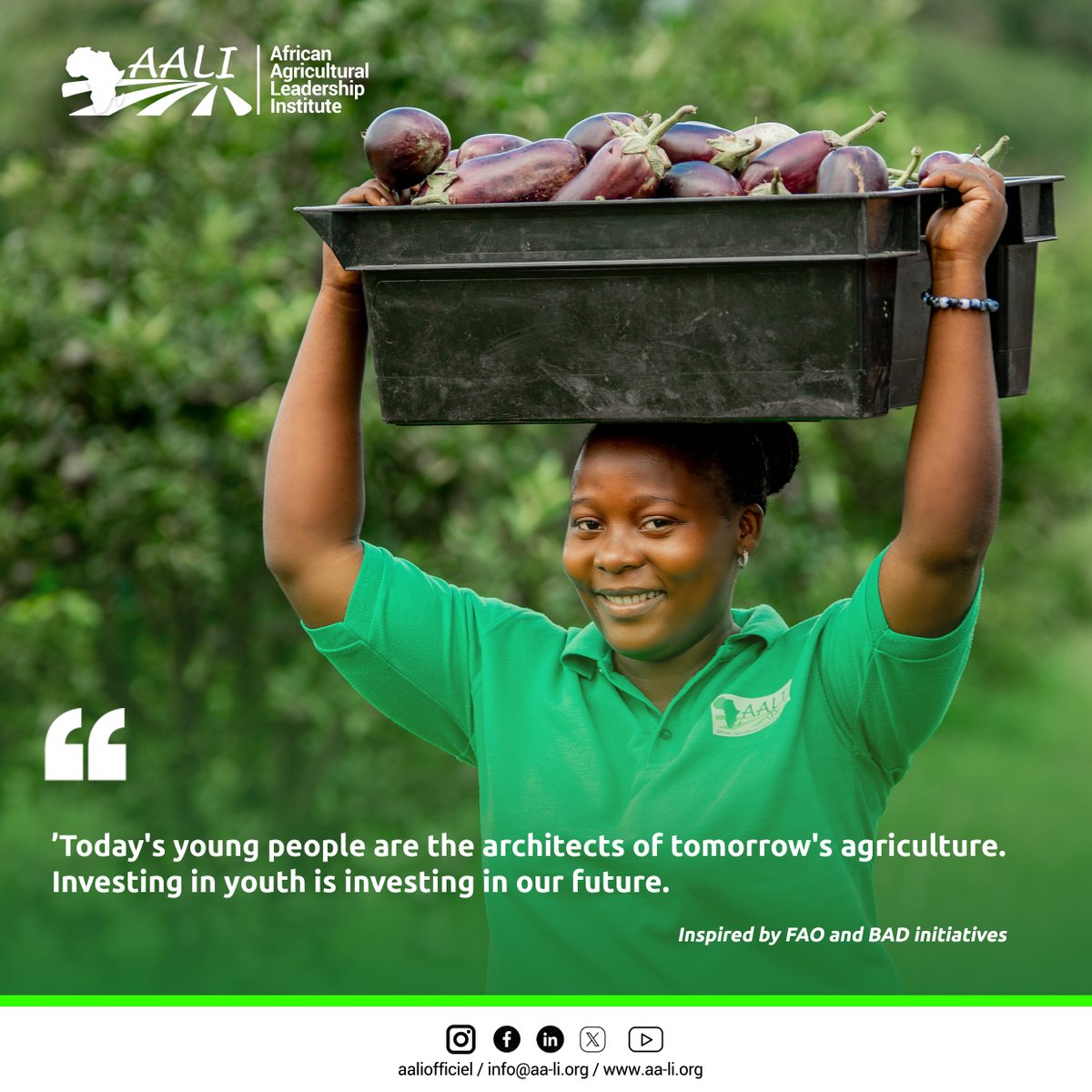 ‘’Today's young people are the architects of tomorrow's #agriculture. Investing in #youth is investing in our future.’’
