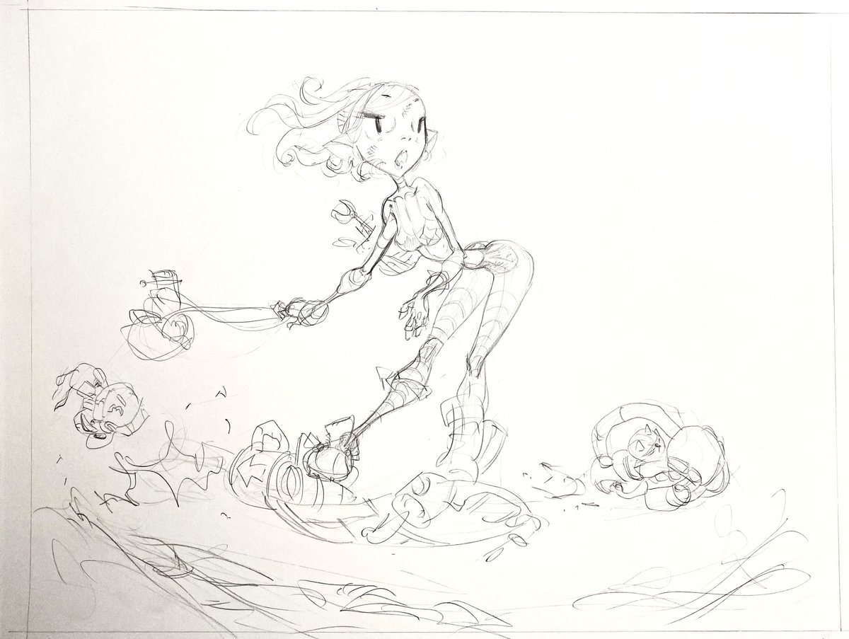 Jack_Stewart's tweet image. A #RubyRadio #pinup on the drawing board (by @AdamArcherArt)! 
 
#RubyRoxx 

#characterdesign #Pencildrawing #pencilart #pencilsketch