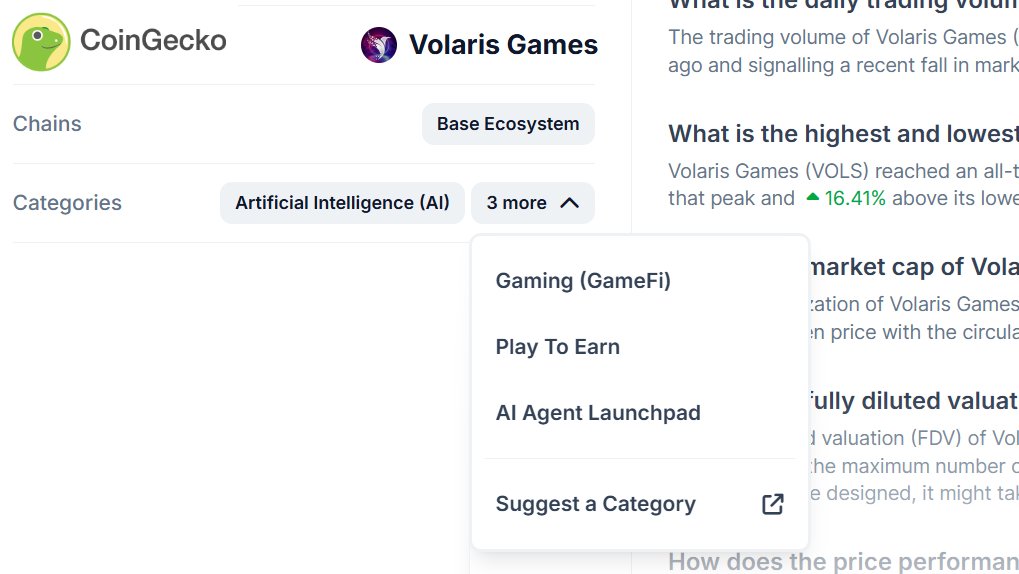 Shaun Sung (@shaunsungg) on Twitter photo 👀 AI Agent Launchpad <a href="/VolarisGames/">Volaris Games</a> $VOLS
coinmarketcap.com/currencies/vol…
coingecko.com/en/coins/volar… 👀 AI Agent Launchpad <a href="/VolarisGames/">Volaris Games</a> $VOLS
coinmarketcap.com/currencies/vol…
coingecko.com/en/coins/volar…