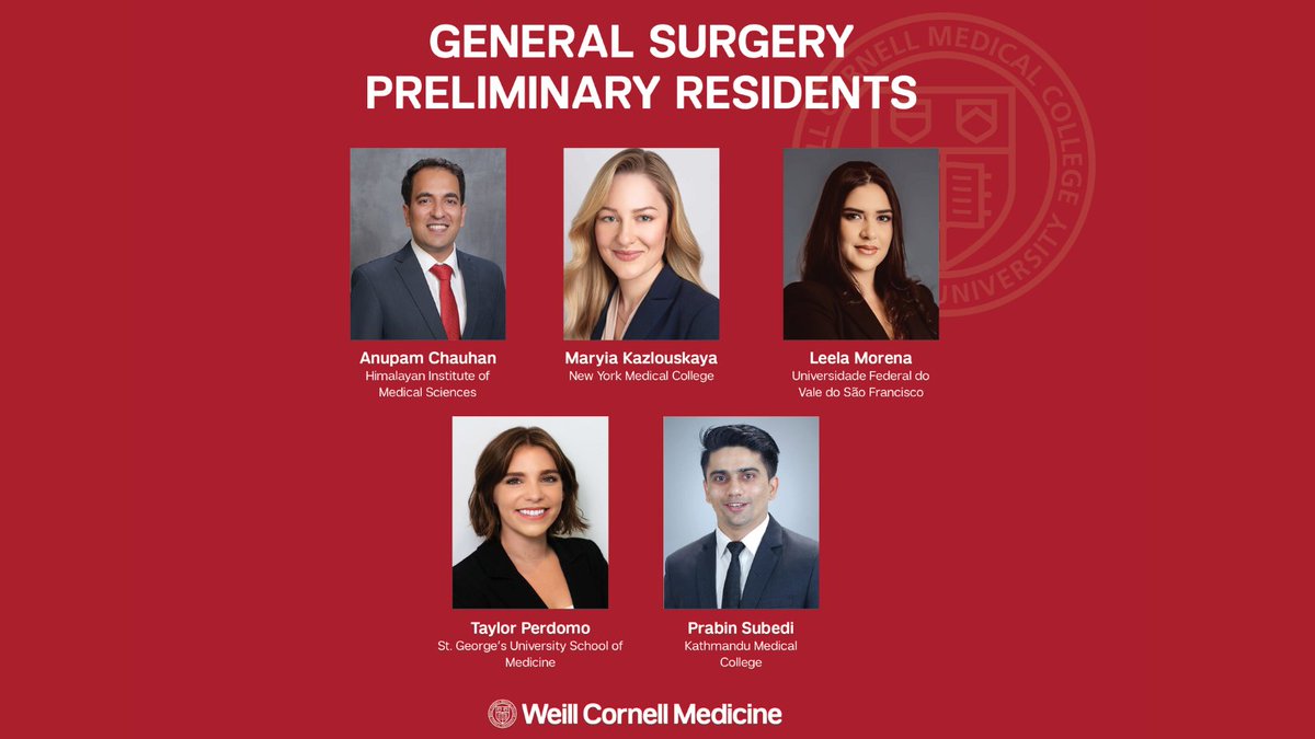 WCMSurgery's tweet photo. Join us in congratulating the new @Weillcornell surgical intern class! We are excited to have matched an extraordinary team of young talent and leaders to join the @WCMSurgery family! #WCMMatchDay #MatchDay2025 #Match2025 https://t.co/3rmWNTzdAC