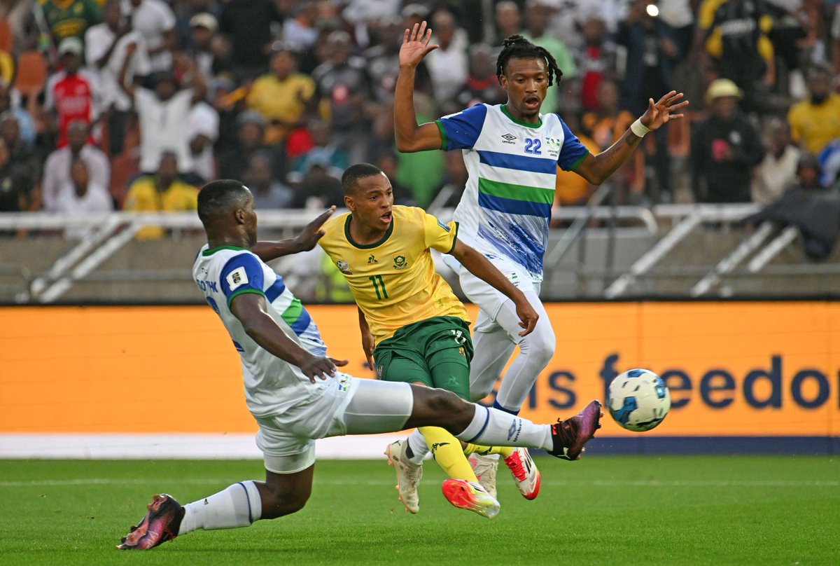 CAF_Online's tweet photo. The story of 20 year old Relebohile Mofokeng getting his first South Africa senior goal in style. ⚽️🇿🇦

It was just written in the stars, wasn't it? 🤩 #WCQ https://t.co/CVEU6OCkR3