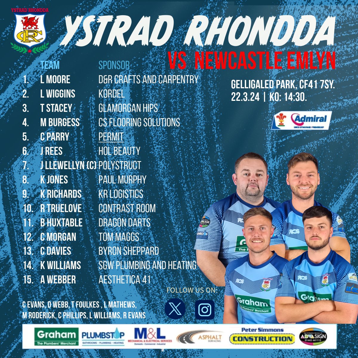 YSTRAD RHONDDA RFC (@ystradrfc) on Twitter photo πππΌπ πΌππππππΎπππππ
ππ
π 22/3/25.
π <a href="/ClwbRygbiCNE/">Clwb Rygbi Castell Newydd Emlyn</a>
π ADMIRAL PREMIERSHIP.
ποΈ GELLIGALED PARK.
π CF41 7SY.
β° 2.30.PM KICK OFF.
#COTY ππ©΅ #PACKTHEPARK πππΌπ πΌππππππΎπππππ
ππ
π 22/3/25.
π <a href="/ClwbRygbiCNE/">Clwb Rygbi Castell Newydd Emlyn</a>
π ADMIRAL PREMIERSHIP.
ποΈ GELLIGALED PARK.
π CF41 7SY.
β° 2.30.PM KICK OFF.
#COTY ππ©΅ #PACKTHEPARK