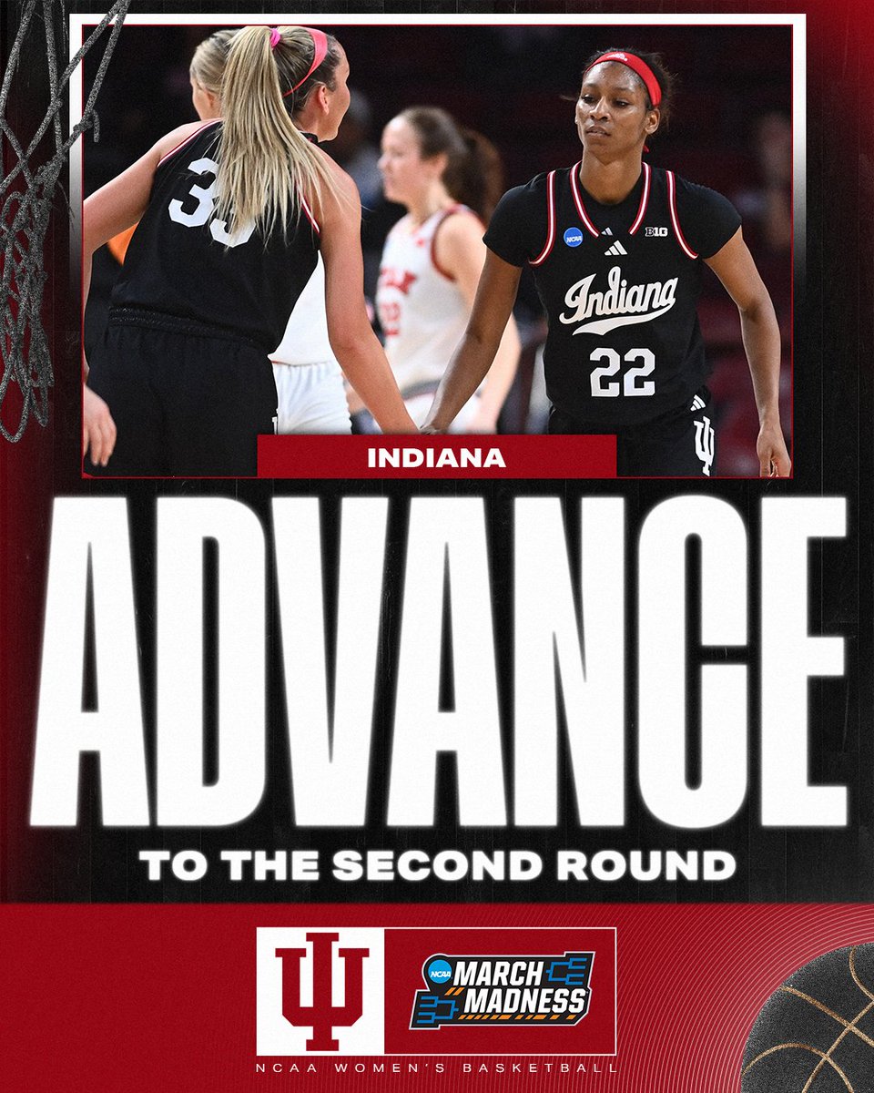 NCAA March Madness (@marchmadnesswbb) on Twitter photo IU GOING THROUGH đ
Indiana advances through the First Round and into the Second Round with a win over Utah, 76-68.
#MarchMadness x <a href="/IndianaWBB/">Indiana Womenâs Basketball</a> IU GOING THROUGH đ
Indiana advances through the First Round and into the Second Round with a win over Utah, 76-68.
#MarchMadness x <a href="/IndianaWBB/">Indiana Womenâs Basketball</a>