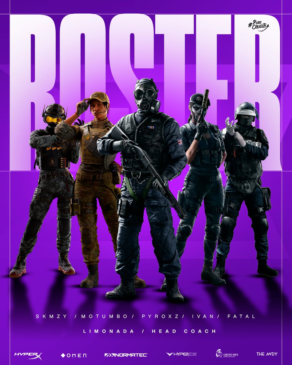 CRUELTY 👿 (@eteamcruelty) on Twitter photo ¡Tememos roster, nivel y ganas de clasificar! ☄️
Presentamos nuestro equipo competitivo de <a href="/R6esportsLATAM/">Rainbow Six Esports LATAM</a> cara a la clasificación de la liga, con ellos vamos a ir por todo.
🇲🇽 <a href="/SkMzYG/">CTY SkMzY</a>
🇲🇽 <a href="/rnotumbo/">CTY Motumbo</a>
🇲🇽 <a href="/Pyroxsito/">CTY Pyroxz</a>
🇲🇽 <a href="/Ivangunss/">CTY Ivan</a>
🇲🇽 <a href="/TheOneFatal_/">CTY Fatal</a>
🗣️🇦🇷 <a href="/L1m0n4d4_R6/">CTY L1m0n4d4</a>
¡Que la ¡Tememos roster, nivel y ganas de clasificar! ☄️
Presentamos nuestro equipo competitivo de <a href="/R6esportsLATAM/">Rainbow Six Esports LATAM</a> cara a la clasificación de la liga, con ellos vamos a ir por todo.
🇲🇽 <a href="/SkMzYG/">CTY SkMzY</a>
🇲🇽 <a href="/rnotumbo/">CTY Motumbo</a>
🇲🇽 <a href="/Pyroxsito/">CTY Pyroxz</a>
🇲🇽 <a href="/Ivangunss/">CTY Ivan</a>
🇲🇽 <a href="/TheOneFatal_/">CTY Fatal</a>
🗣️🇦🇷 <a href="/L1m0n4d4_R6/">CTY L1m0n4d4</a>
¡Que la