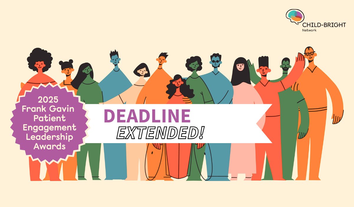 DEADLINE EXTENDED | Calling all youth and family research partners with proven leadership in brain-based disability research! You now have until April 4 to submit an application for the 2025 Frank Gavin #PatientEngagement Leadership Awards: child-bright.ca/frank-gavin-pa…
