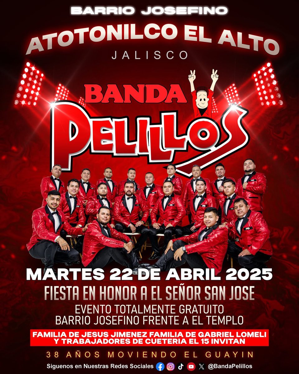 Amigos de Atotonilco El Alto Jalisco📍🇲🇽
Nos vemos el Martes 22 de Abril 2025 
#BandaPelillos #SeguimosMoviendoElGuayin