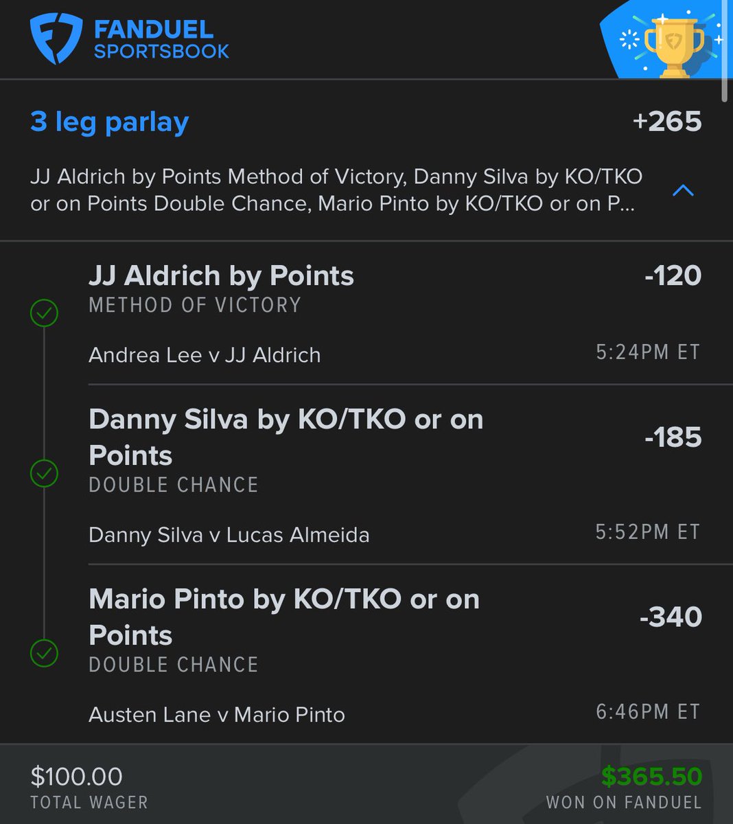 SneakyProps's tweet photo. Here’s a few of our wins from the last 3 Fight Cards. Great value and low volume!

Discounted monthly memberships⬇️

https://t.co/O3hRQhybeQ https://t.co/pl1V4BCxbo