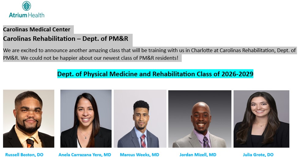 Vishwa Raj, M.D. (@vishrajmd) on Twitter photo Very excited to be welcoming our new residency class for 2026! Terrific group of individuals and super excited to have them join us in Charlotte!
<a href="/carolinasrehab1/">Carolinas Rehabilitation PM&R</a>
<a href="/CarolinasRehab/">Robert Larrison, Jr.</a>
<a href="/AtriumHealth/">Atrium Health</a>
<a href="/advocatehealth/">Advocate Health Care</a> <a href="/wakeforestmed/">Wake Forest University School of Medicine</a>
#MATCHDAY #Physiatry Very excited to be welcoming our new residency class for 2026! Terrific group of individuals and super excited to have them join us in Charlotte!
<a href="/carolinasrehab1/">Carolinas Rehabilitation PM&R</a>
<a href="/CarolinasRehab/">Robert Larrison, Jr.</a>
<a href="/AtriumHealth/">Atrium Health</a>
<a href="/advocatehealth/">Advocate Health Care</a> <a href="/wakeforestmed/">Wake Forest University School of Medicine</a>
#MATCHDAY #Physiatry