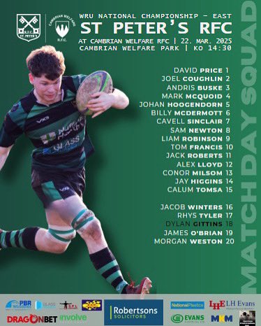 St. Peters RFC (@stpetersrfc) on Twitter photo Your 1st XV Rocks lineup for tomorrowโs big clash๐๐ค
<a href="/StPetersYouth3/">St Peters RFC Youth</a>
<a href="/StPetersMandJ/">St Peters RFC Minis & Juniors</a> Your 1st XV Rocks lineup for tomorrowโs big clash๐๐ค
<a href="/StPetersYouth3/">St Peters RFC Youth</a>
<a href="/StPetersMandJ/">St Peters RFC Minis & Juniors</a>