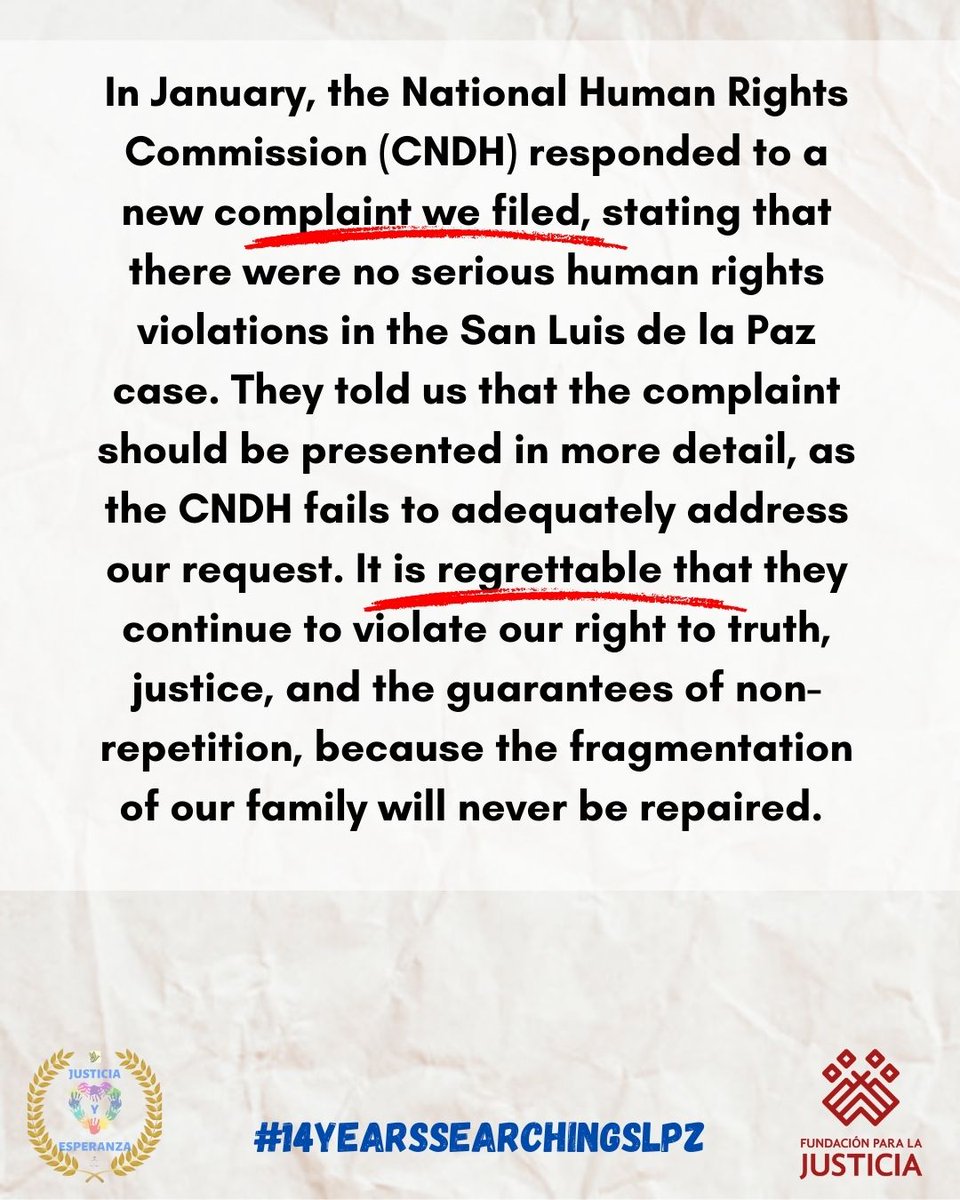 FJEDD_En's tweet photo. @ONUmigration @UN @UNHumanRights @UNMigNetwork @WomenMigration "The omission of the authorities forces us to conduct the searches ourselves, when they should be safeguarding the integrity of our loved ones. We become jacks-of-all-trades, we don't have the right to get sick because we need to be well to continue demanding justice." https://t.co/x4TcddT0RC