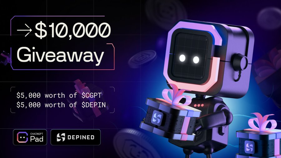 ChainGPT_Pad's tweet image. Hurry up - our special Incubation Giveaway with @DePINed_org is coming to an end!

Join us swiftly and grab a slice as we reward our community with $10,000!

🎁 $5,000 in $DEPIN + $5,000 in $CGPT 

The clock is ticking, and your share awaits - join now via Galxe 👉…