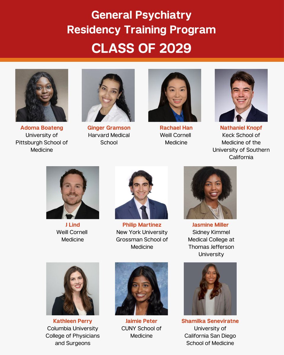 Weill Cornell Medicine Psychiatry (@wcmpsychiatry) on Twitter photo Welcome and congratulations to our incoming class of @weillcornell/ <a href="/nyphospital/">NewYork-Presbyterian</a> psychiatry residents! #MatchDay2025 Welcome and congratulations to our incoming class of @weillcornell/ <a href="/nyphospital/">NewYork-Presbyterian</a> psychiatry residents! #MatchDay2025