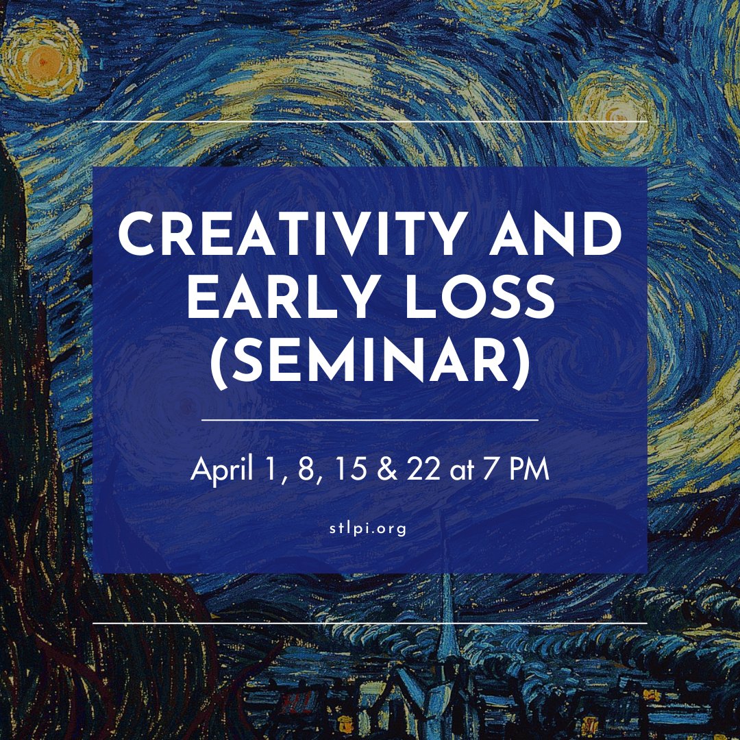 stl_pi's tweet photo. Can grief spark creativity? Join this hybrid seminar to explore how loss shapes artistic expression.

📅 April 1, 8, 15 &amp; 22 | 7 – 8:15 PM
🎓 5.0 Credit Hours | Register now—https://t.co/ewdg337WCP

 #stlpi #continuingeducation #CreativeSeminar #EmotionalWellness  #HybridSeminar https://t.co/Y9grqgSENV