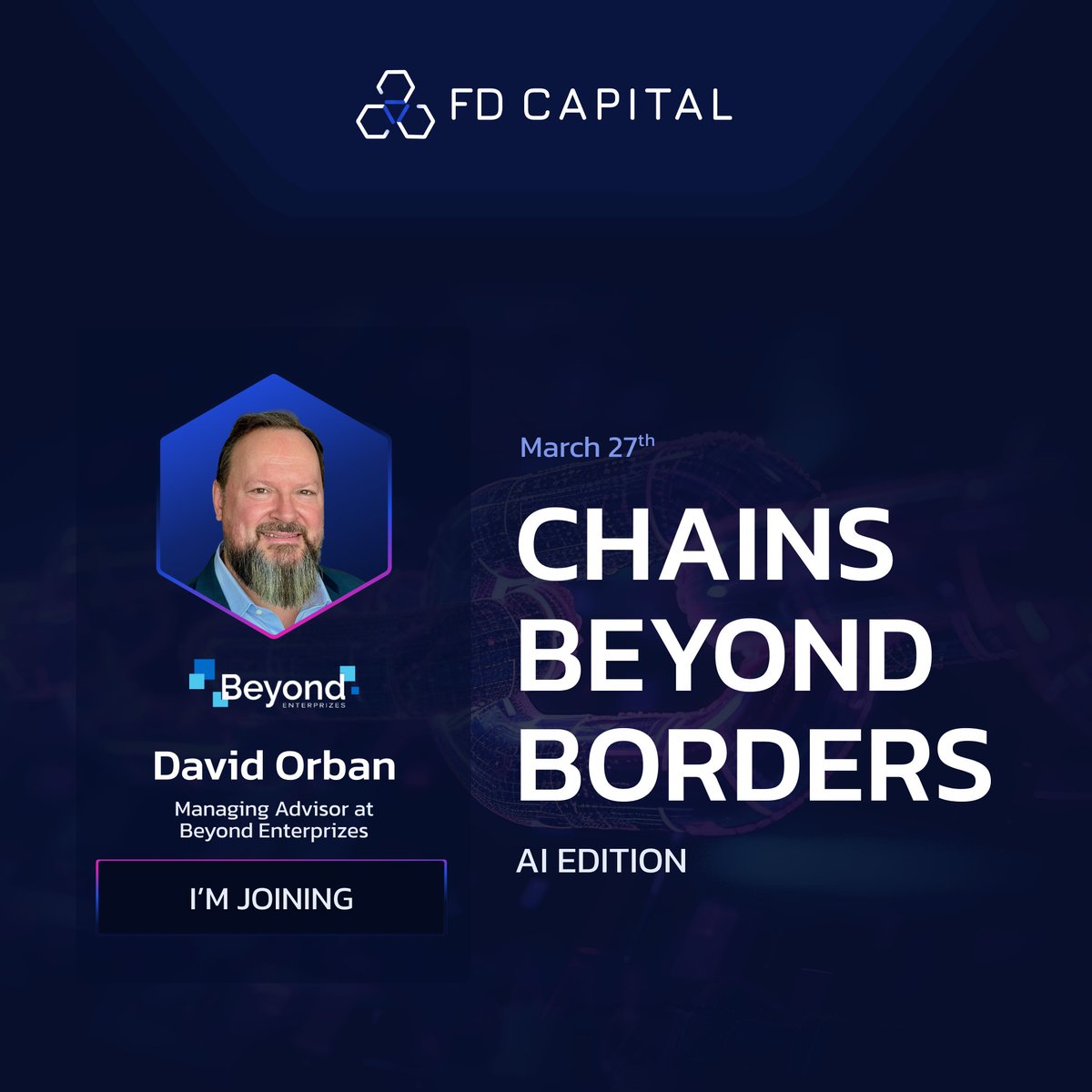 FD CAPITAL (@fdcapital_io) on Twitter photo π Introducing <a href="/davidorban/">David Orban</a>, Managing Advisor at <a href="/BEnterprizes/">Beyond Enterprizes</a>!
With decades of experience in tech, startups & venture strategy, David has been instrumental in guiding businesses to leverage emerging technologies for growth & success.
π Beyond Enterprizes is a dynamic venture π Introducing <a href="/davidorban/">David Orban</a>, Managing Advisor at <a href="/BEnterprizes/">Beyond Enterprizes</a>!
With decades of experience in tech, startups & venture strategy, David has been instrumental in guiding businesses to leverage emerging technologies for growth & success.
π Beyond Enterprizes is a dynamic venture