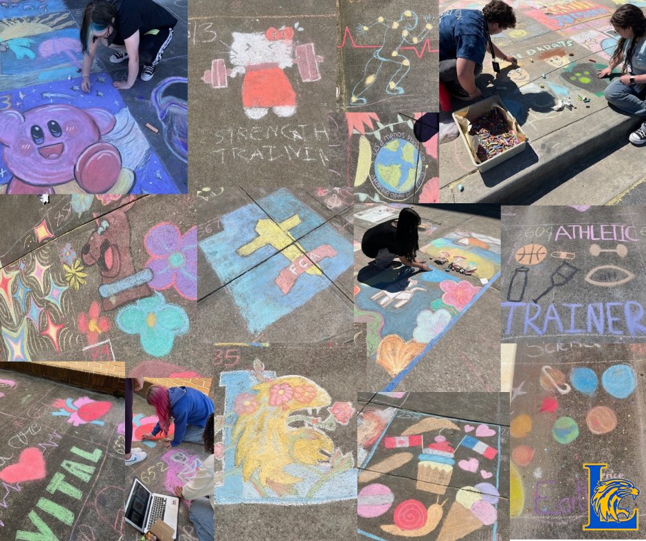💙💛💙CHALK DAY~ 2025! 💛💙💛Celebrating Youth Art Month at LHS. #haiLtothee25 #LexingtonOne