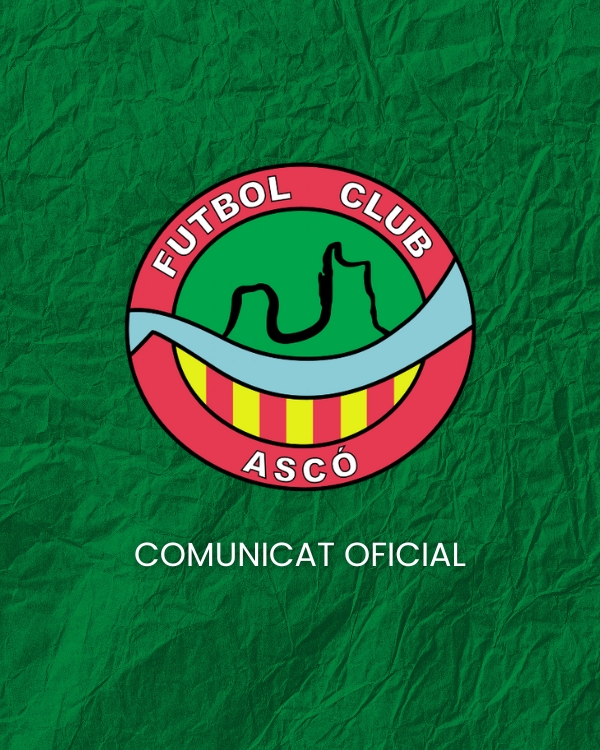 fcasco_oficial's tweet photo. 📢 COMUNICAT OFICIAL DEL FC ASCÓ

El Futbol Club Ascó mostra el seu total desacord després de la resolució a les al·legacions presentades pel club després del partit corresponent a la Primera Catalana entre el FC Ascó i el CF Sitges el passat 15 de març. https://t.co/YwyPaqYbMu