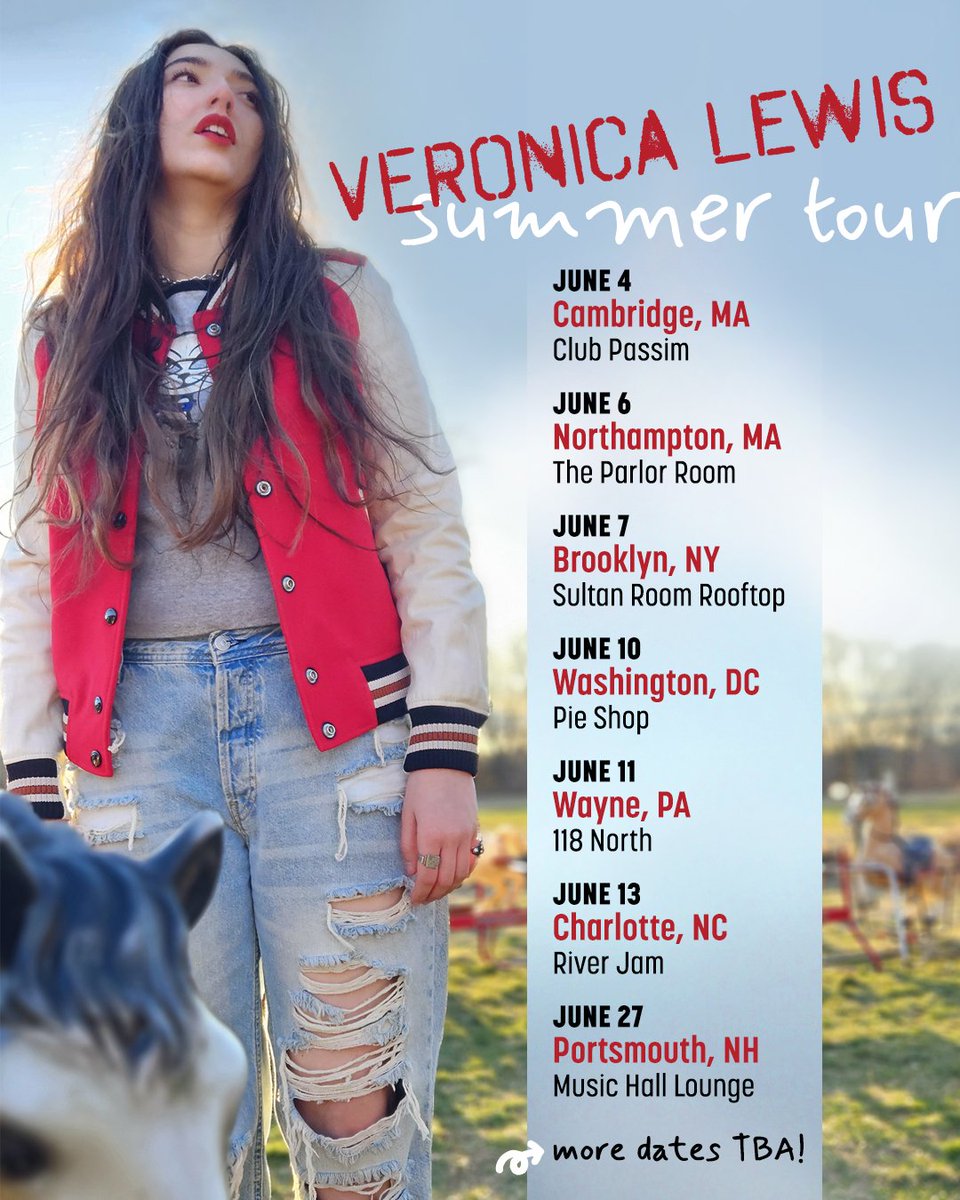 Veronica Lewis and her band are hitting the road in June to kickoff summer 2025!
Snag your tickets now🎟️👇 
veronicalewis.ffm.to/summertour2025

#veronicalewis #SummerTour2025 #LiveMusic #TourAnnouncement #Indie #indiemusic #altrock #indiesongwriter