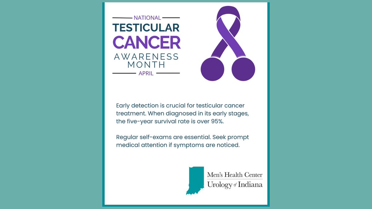 April is National Testicular Cancer Awareness Month. Visit our website for detailed information about Testicular Cancer risk factors &amp; symptoms: tinyurl.com/v6b3s95r #TesticularCancer #UrologicHealth #MensHealth #TesticularHealth
