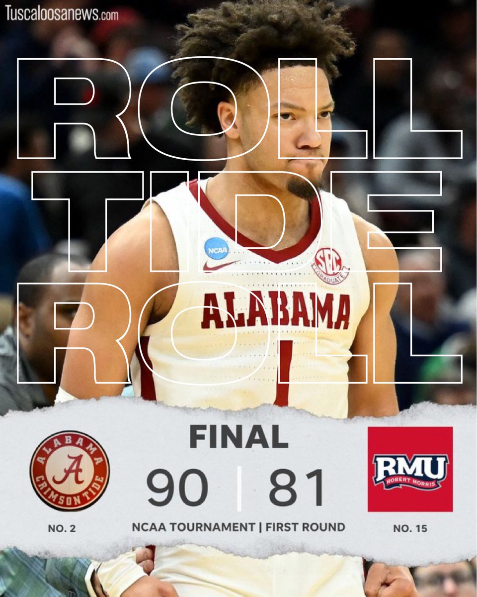 Not as easy as expected, but a win is a win come tournament time. #RollTide