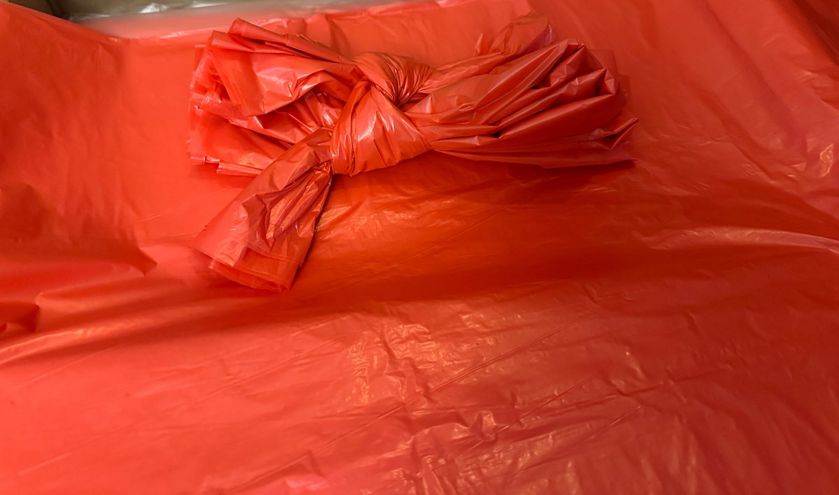 It may be #RedNoseDay but it’s Red Bag Day on Sunday (1-3pm) and so it begins. The great folding job, ready for our #Altrincham Community Litter Pick. Join us? Please email sarah@ouraltrincham.org.uk before 6pm tomorrow 👍🏻