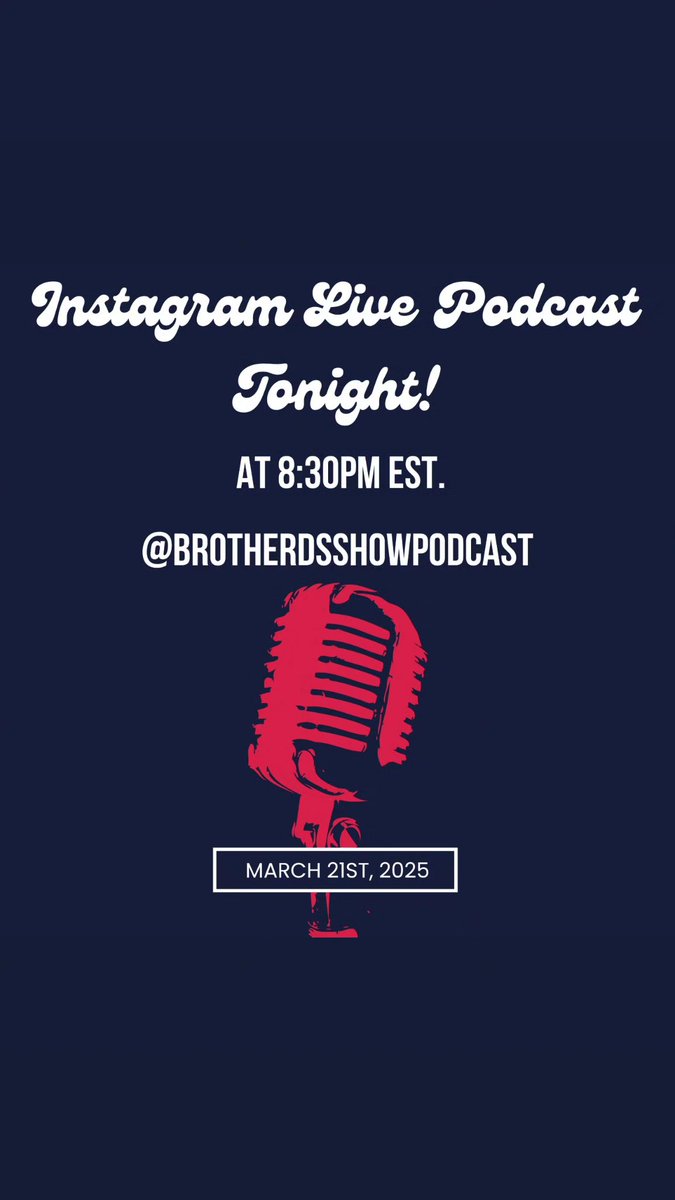 BrotherDsShow's tweet photo. Please join us on Instagram LIVE AT 8:30 PM EST.!! https://t.co/ac41NaHTWA