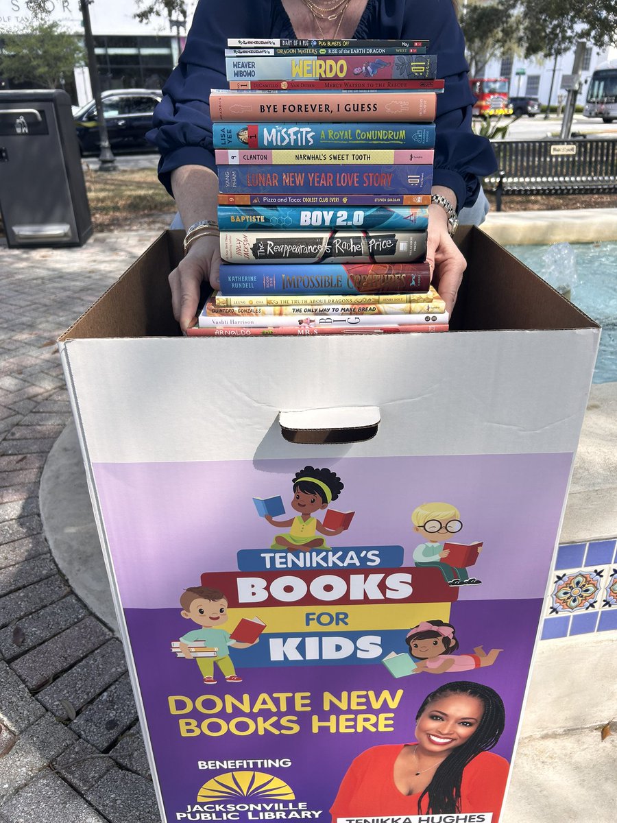 SanMarcoBooks's tweet photo. We are so excited to partner again with @TenikkaANjax of @ActionNewsJax for Tenikka’s Books For Kids Drive, which will benefit the @jaxlibrary 

Want to help this great cause? You can donate books directly at our bookstore or shop online: https://t.co/ZlLqHr7xKz https://t.co/AQIj3pHPQ4