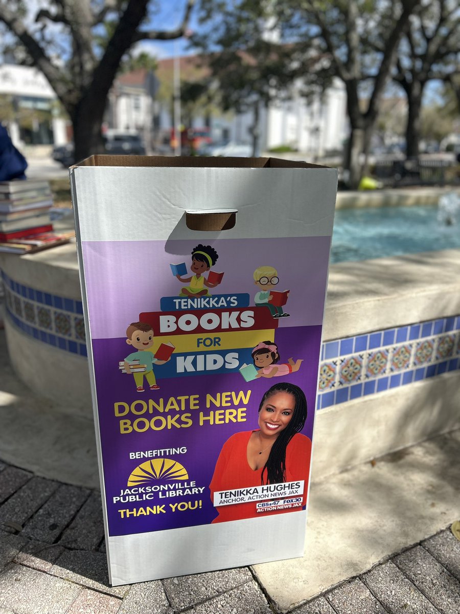 We are so excited to partner again with <a href="/TenikkaANjax/">Tenikka Smith Hughes</a> of <a href="/ActionNewsJax/">ActionNewsJax</a> for Tenikka’s Books For Kids Drive, which will benefit the <a href="/jaxlibrary/">Jax Public Library</a> 

Want to help this great cause? You can donate books directly at our bookstore or shop online: Bit.ly/Tenikka