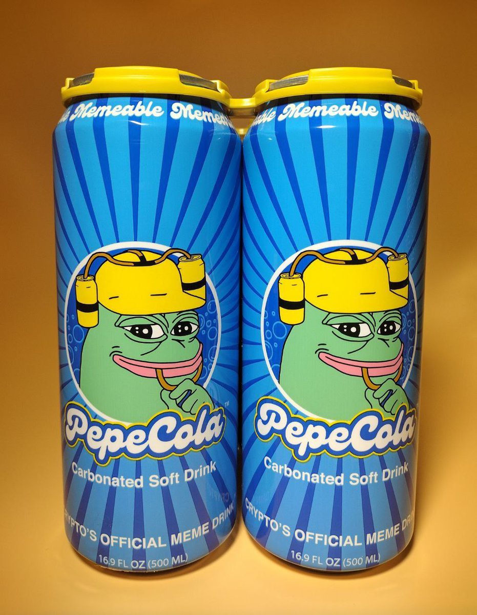 DrinkPepeCola's tweet photo. PepeCola, The #1 Airdrop Pop.
Each can come with free crypto tokens.
Buy Now at https://t.co/Fma6HuKsuR
We are the only true Drink & Earn cola on the market?
#CryptosOfficialCola #DrinkAndEarn #PepecolaAirdrop #PepeCola