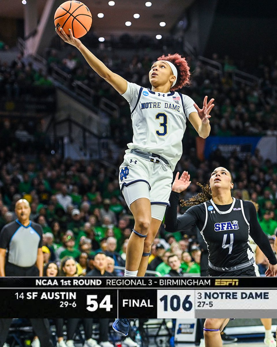 SportsCenter's tweet image. NOTRE DAME BY 52 😳