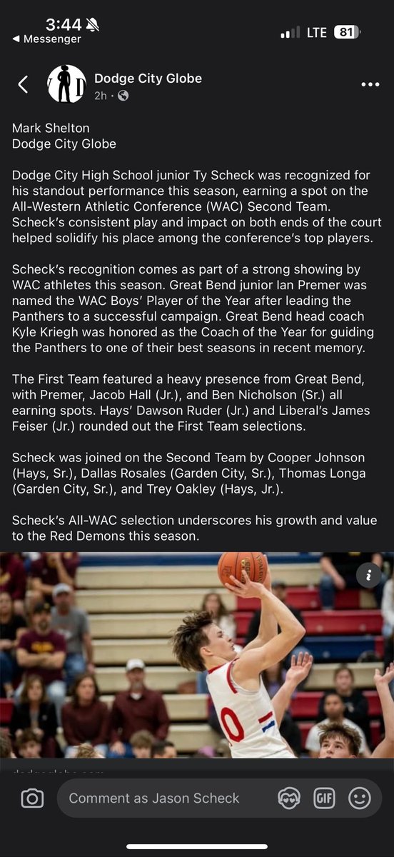 Jason Scheck (@scheckjason) on Twitter photo Congratulations to Ty and the other WAC players receiving post season honors. Congratulations to Ty and the other WAC players receiving post season honors.