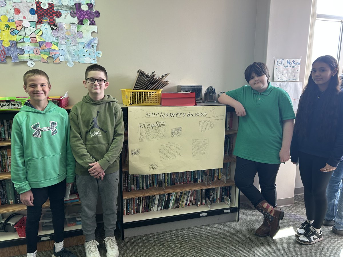 Over the last couple of months, the 6th grade students have learned about the Montgomery Bus Boycott and the prominent people who fought so hard for equal rights for everyone! We hope you enjoy students’ presentation of everything they’ve learned!