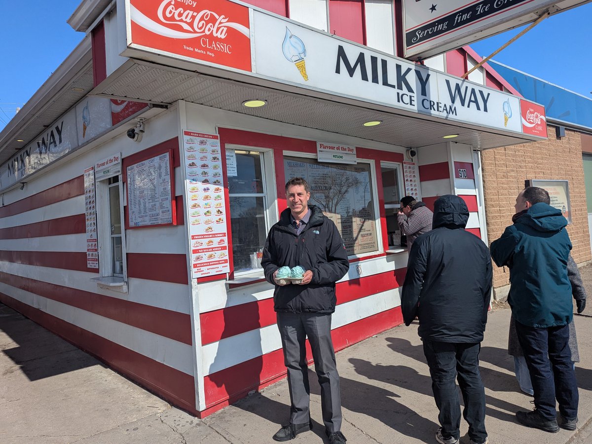 MichaelKramSK's tweet image. Enjoying the first full day of spring with some @MilkyWayRegina ice cream!  Have a great weekend, everyone.  #yqr