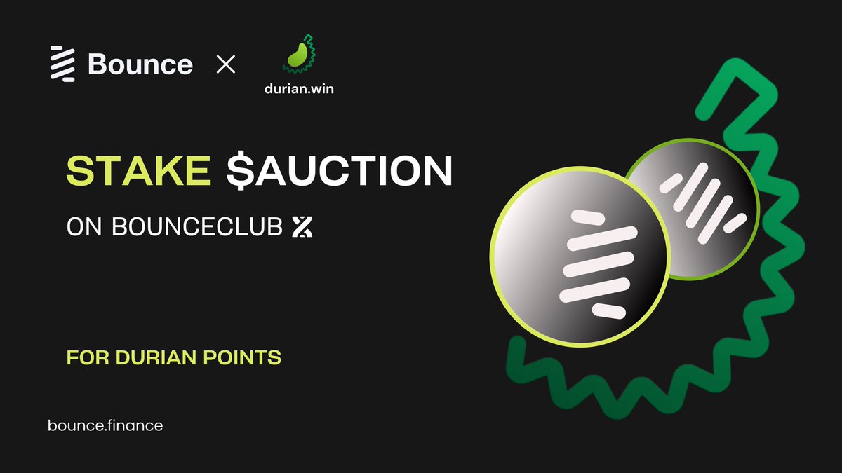 🔥Another utility of $AUCTION is live👇 Stake $AUCTION (on Ethereum or BNB  Chain) on @BounceBitClub to farm @durianwin points for $DUR airdrop:  https://t.co/Yf9uU7Vadi $DUR is the native token of  https://t.co/PcdvFQl8iL, a perps