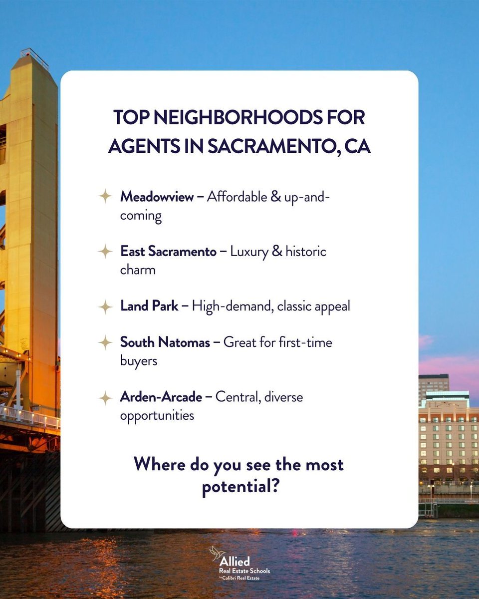 AlliedSchools's tweet photo. Sacramento’s market is full of opportunity—but not every neighborhood is a jackpot. Which areas are thriving and which ones are just hype? 🤔

Get the full breakdown on trends, top neighborhoods, and where agents can cash in. 👉 https://t.co/6R2Zq391dG https://t.co/uTbr6Nolts