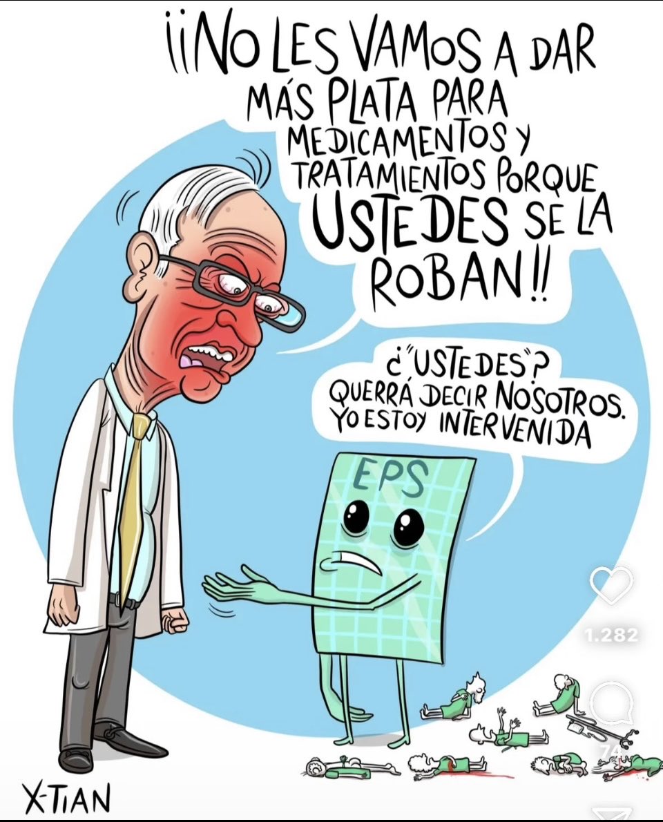 Recordemos que el Gobierno de Petro con las intervenciones a las EPS, hoy tiene el control del 80% del sistema. Entonces por qué habla de corrupción y acaparamiento como si hablara del sistema de otro país. En sus narices Presidente se da el Shu Shu Shu de la Salud .